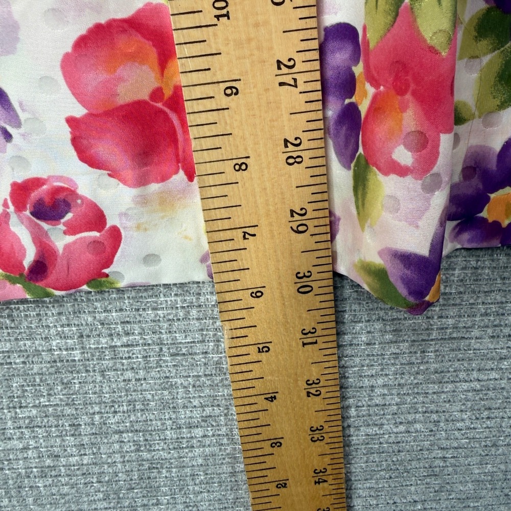 Vintage Talbots Petites‎ Skirt Set Womens 10P Pink Purple Floral Linen Cottage - Picture 9 of 11